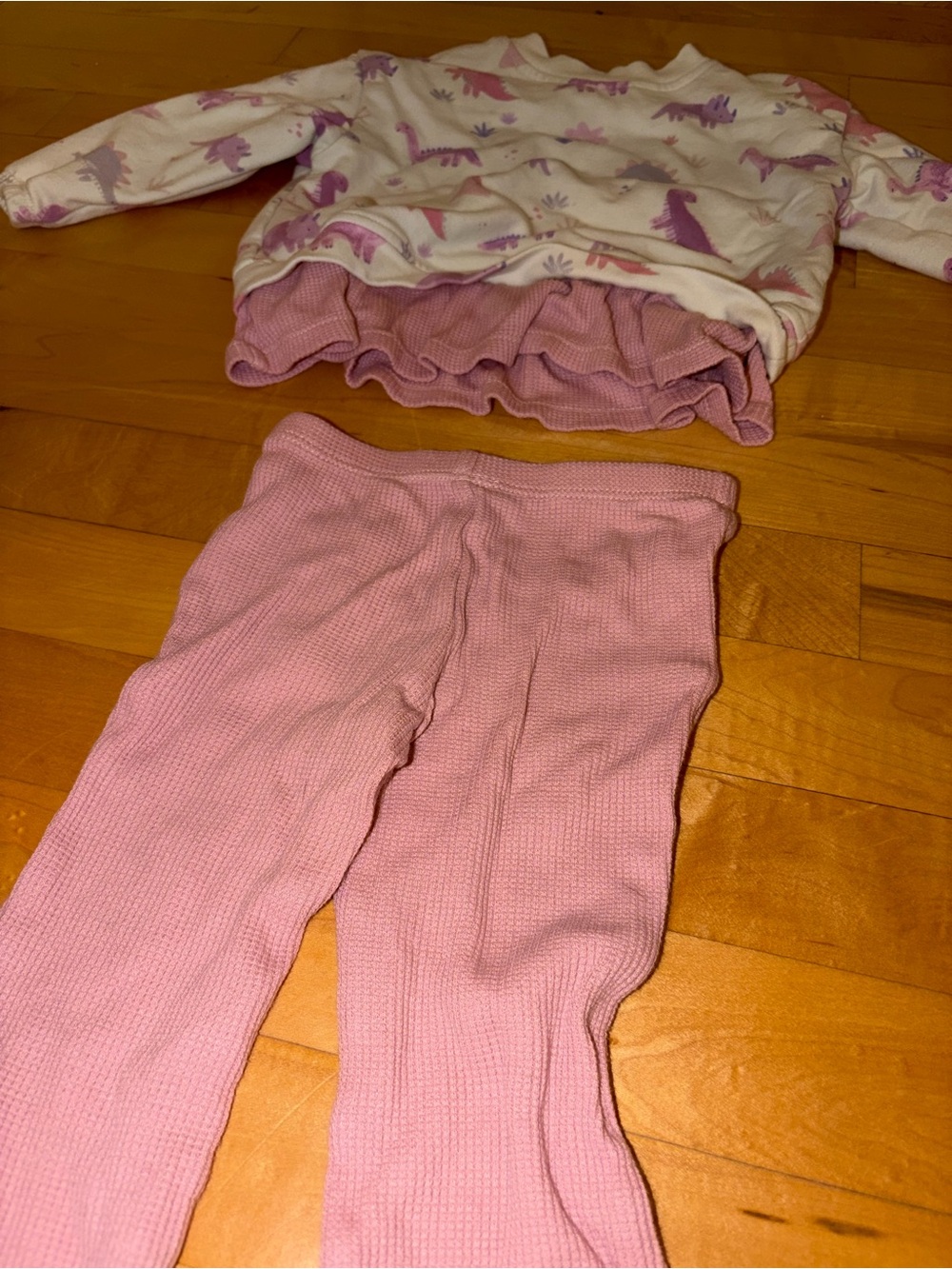Angel Dear White Sweatshirt and Pink Ruffle Pants Matching Set - Picture 3 of 5